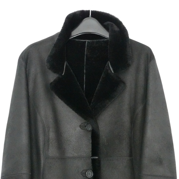 Dominic Bellissimo DesigneBlack Sheerling/Rason Reversible Winter Coat Size 12/L - Picture 2 of 9